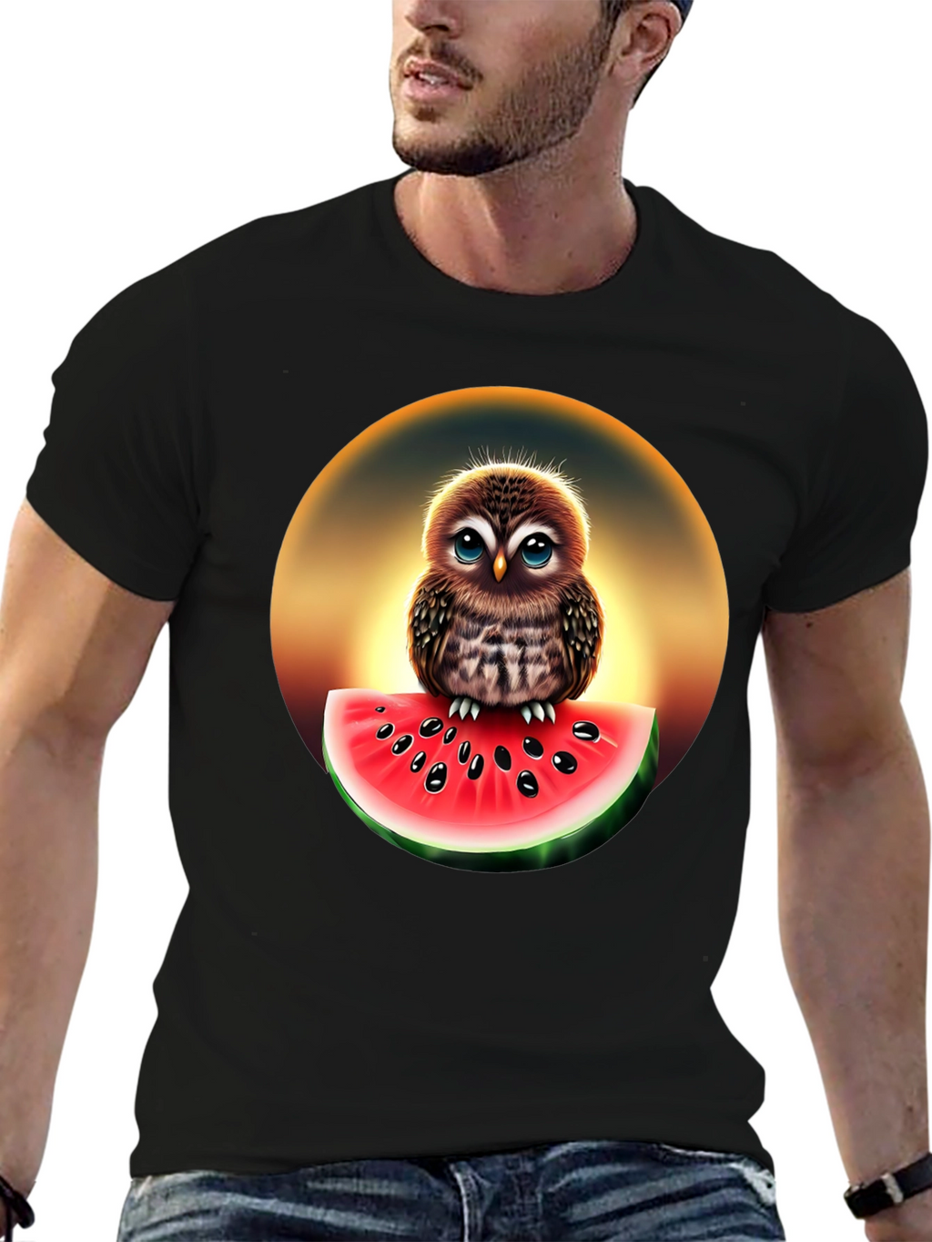 Owl Watermelon Graphic T-Shirt - Unisex