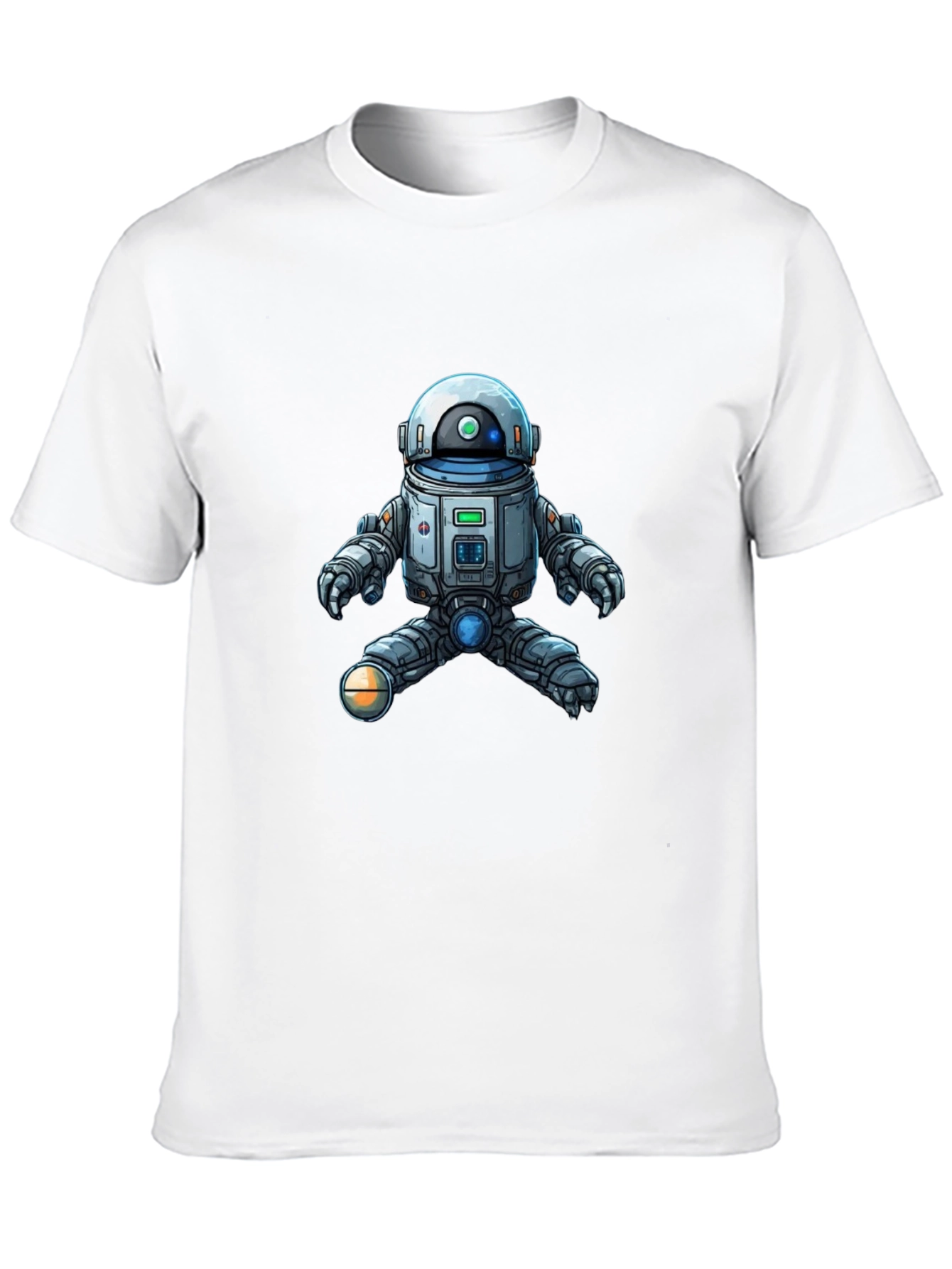 Cool Robot Graphic Tee - Black Cotton Blend