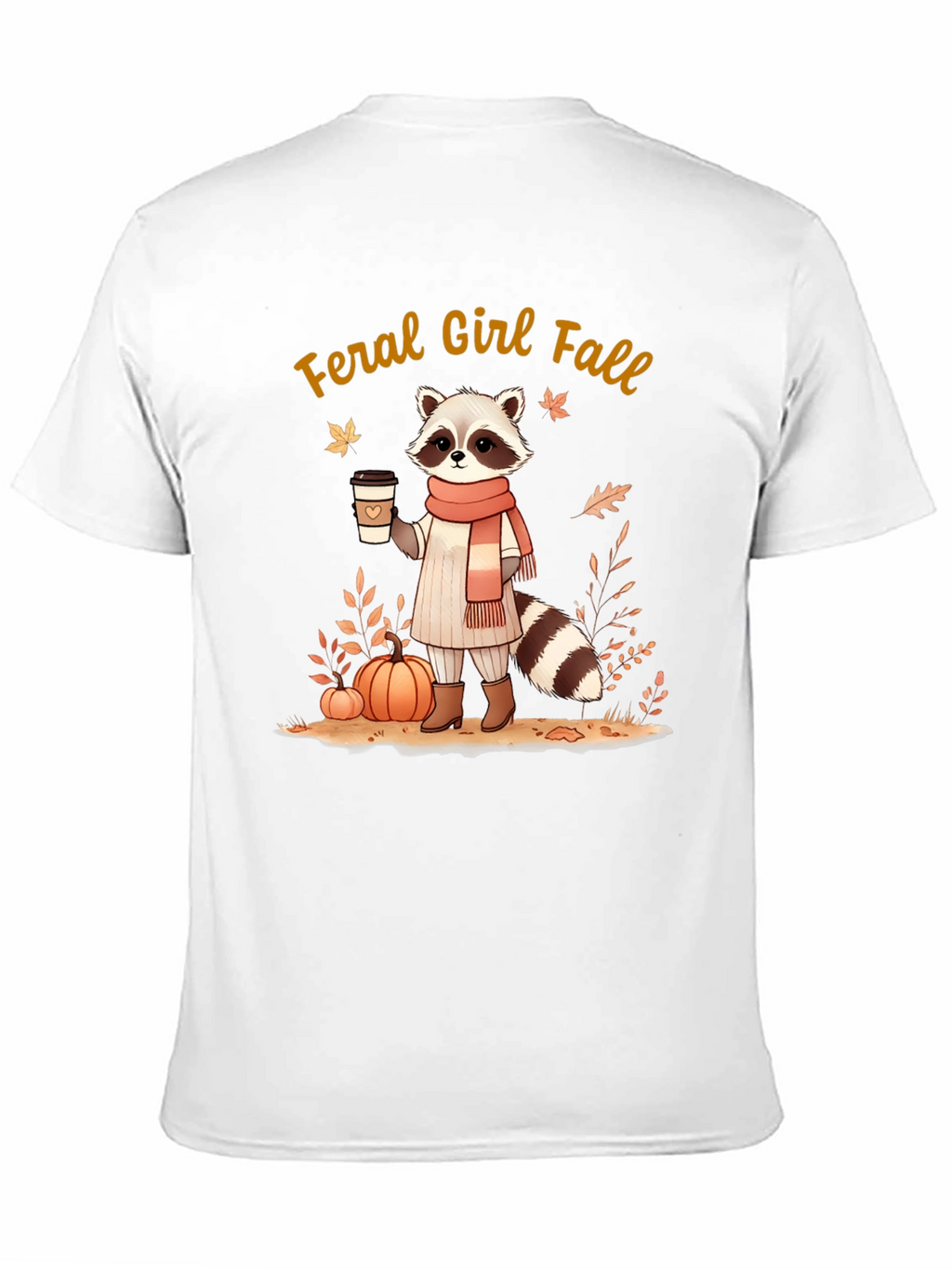 Feral Girl Fall Raccoon T-Shirt