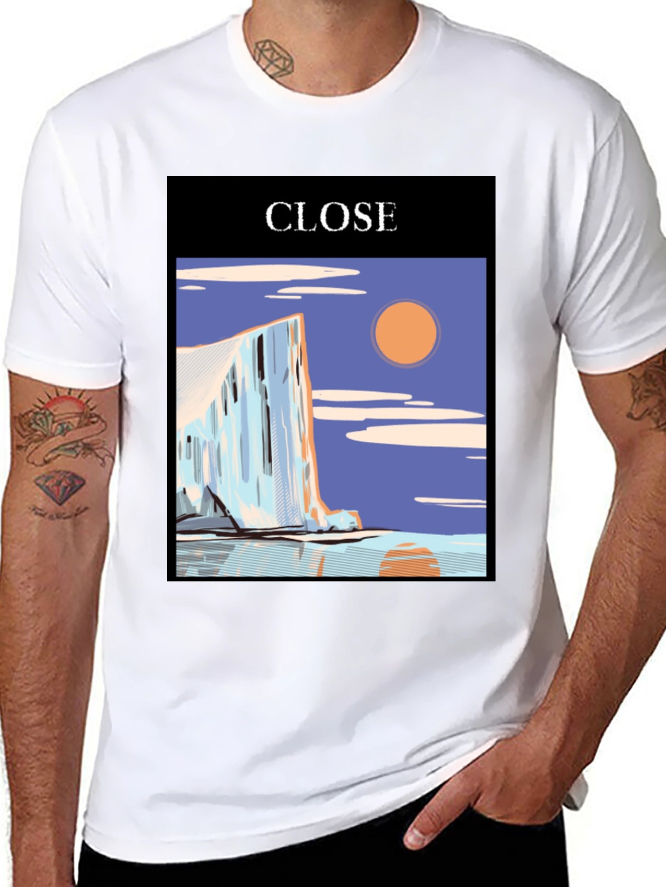 CLOSE Graphic Tee - Stylish Mens Black T-Shirt