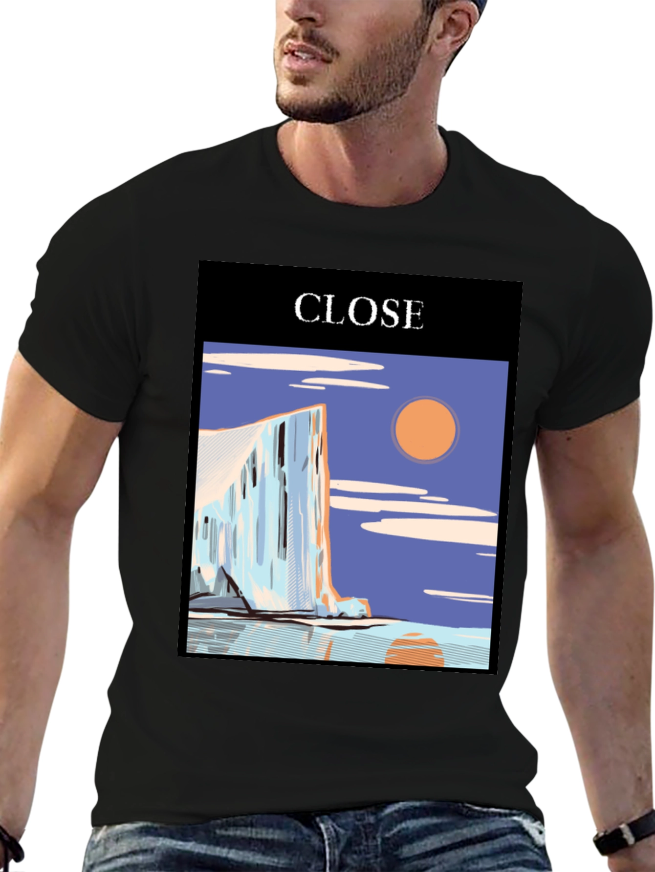 CLOSE Graphic Tee - Stylish Mens Black T-Shirt