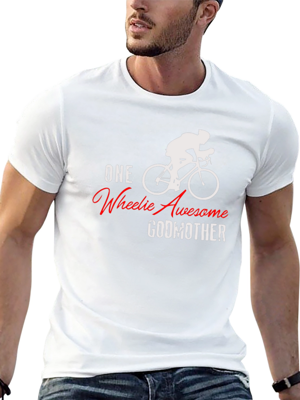 One Wheelie Awesome Godmother Black T-Shirt
