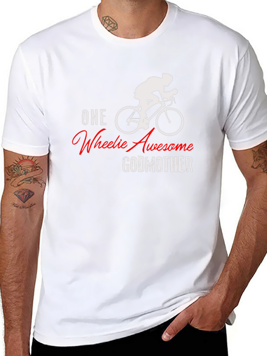 One Wheelie Awesome Godmother Black T-Shirt