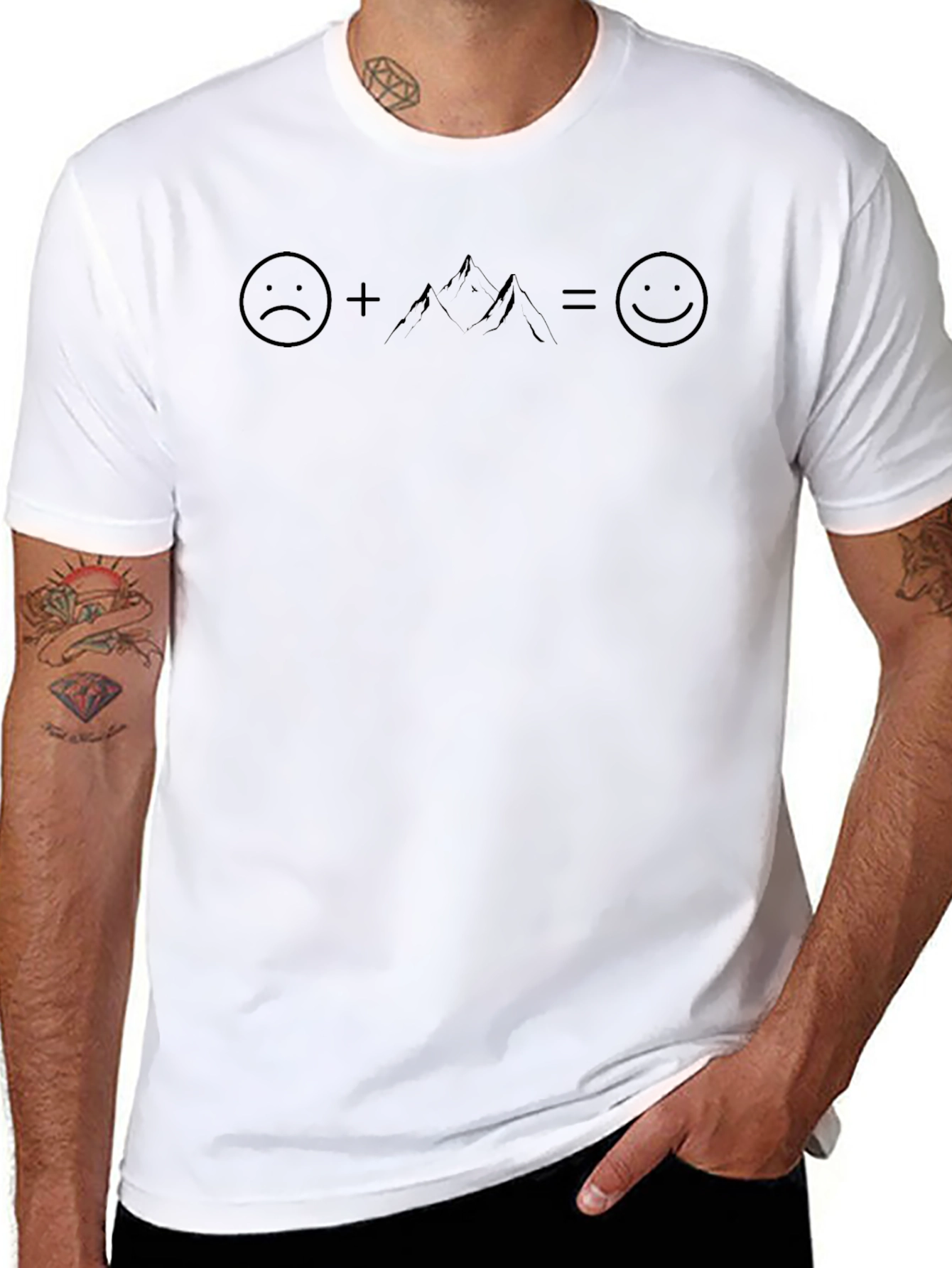 Sad + Mountain = Happy Graphic Tee