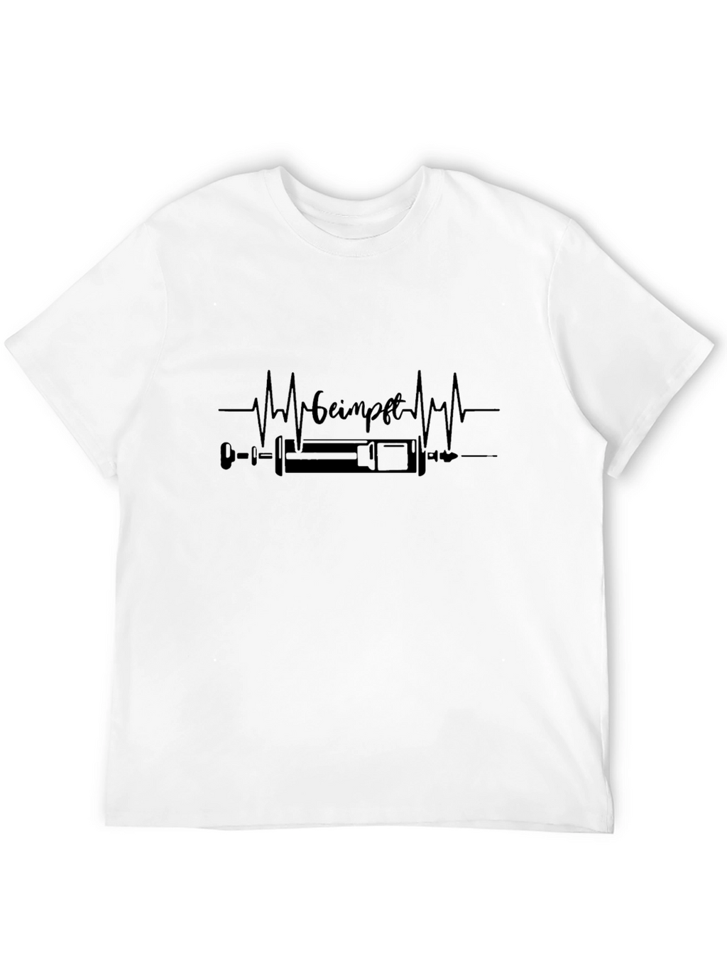 Vaccinated Heartbeat Graphic Tee - Stylish Pro-Vaccine Shirt