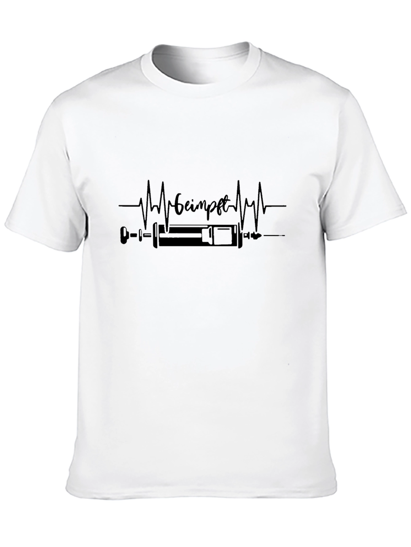 Vaccinated Heartbeat Graphic Tee - Stylish Pro-Vaccine Shirt
