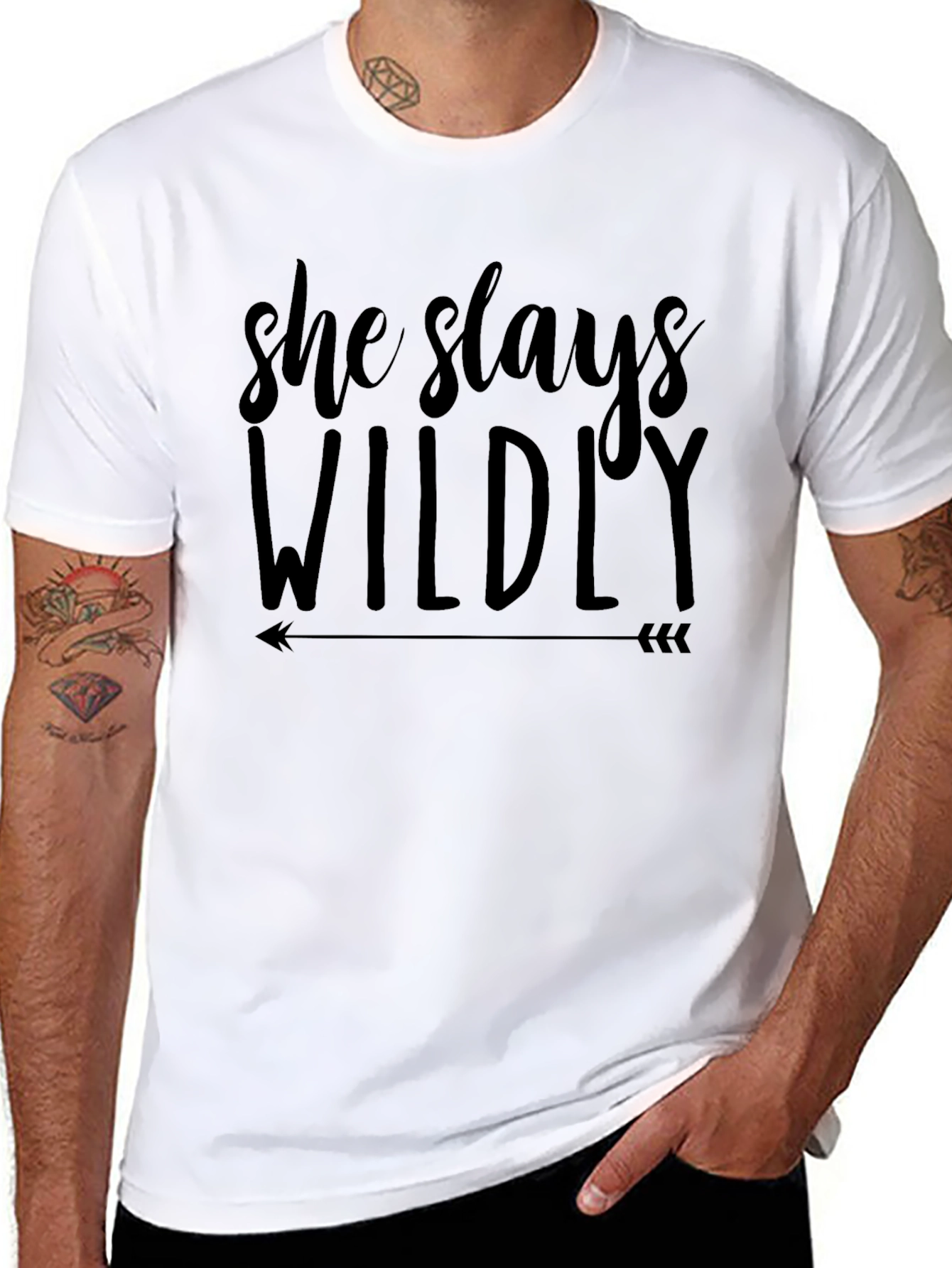 She Slays Wildly Black Graphic Tee