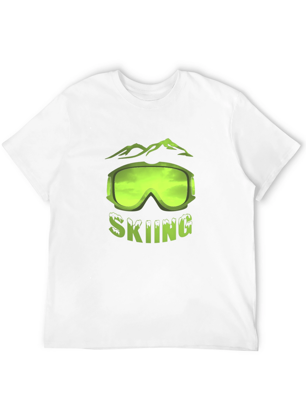 Skiing Graphic T-Shirt - Black Short Sleeve Tee