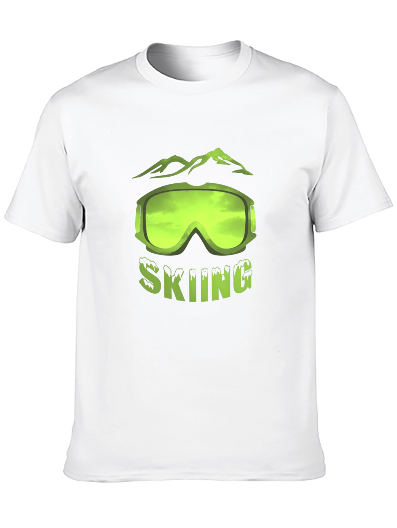 Skiing Graphic T-Shirt - Black Short Sleeve Tee