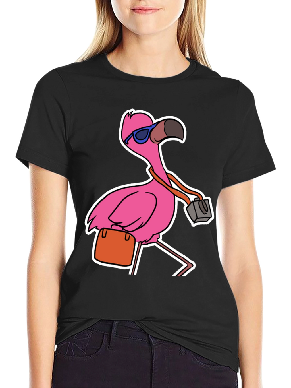 Flamingo Tourist Graphic Tee - Quirky Vacation Vibes