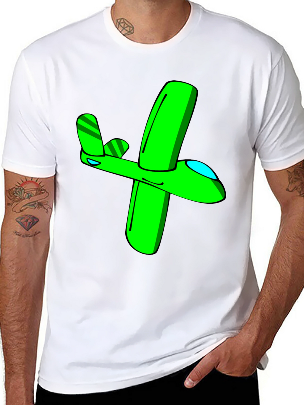 Green Airplane Graphic Tee