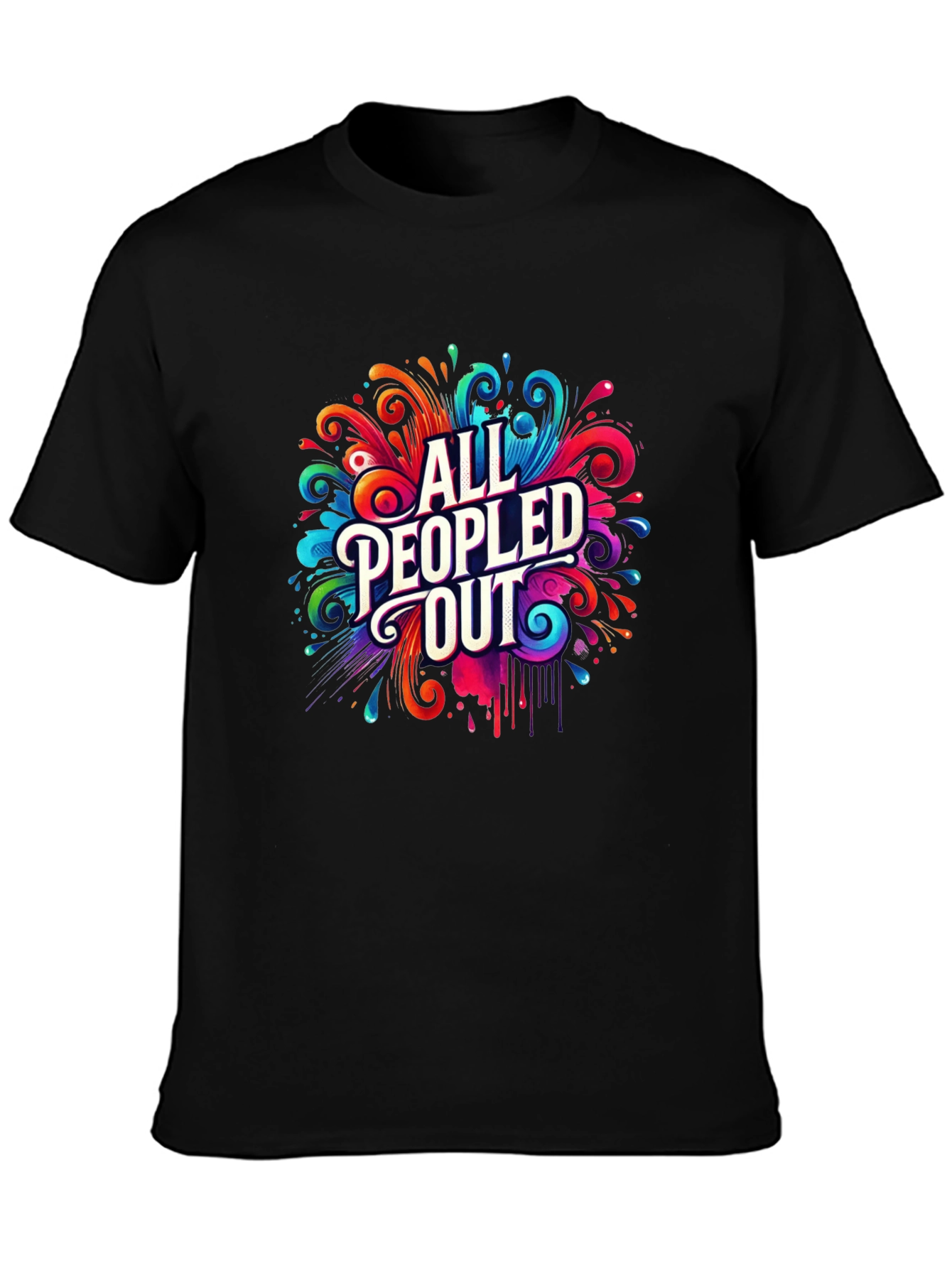 All Peopled Out Graphic Tee - Colorful Design