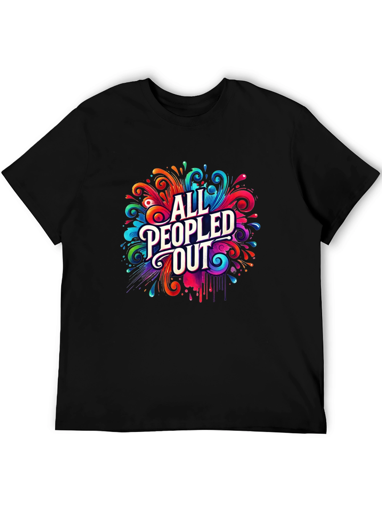 All Peopled Out Graphic Tee - Colorful Design