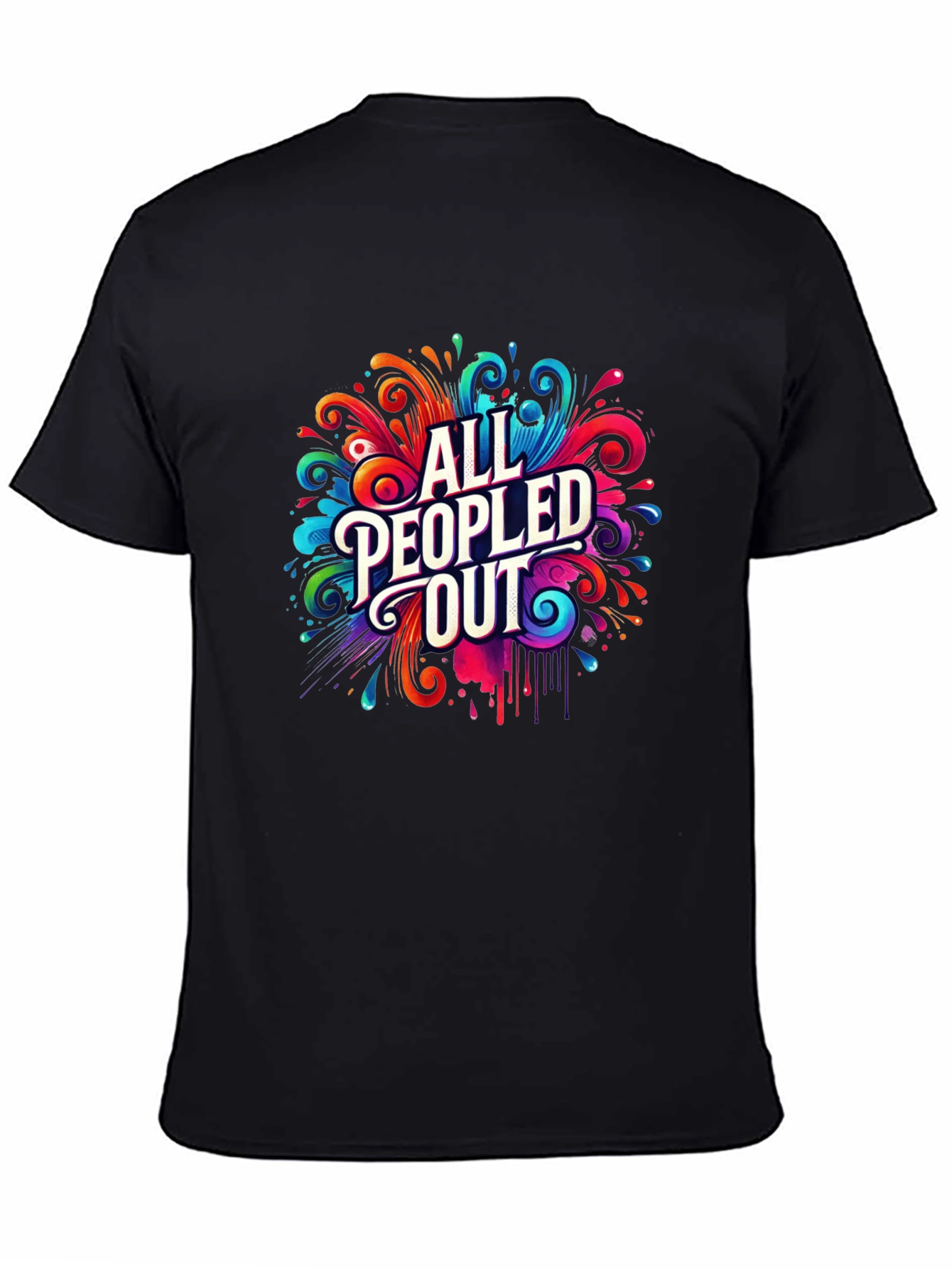 All Peopled Out Graphic Tee - Colorful Design
