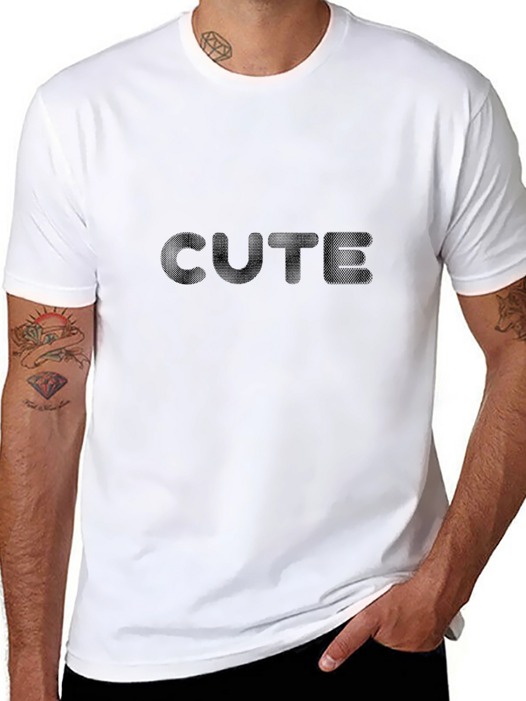 CUTE Black Graphic Tee - Soft Cotton Blend