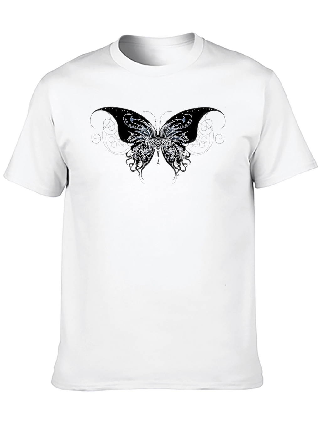Butterfly Graphic T-Shirt - Black Casual Tee