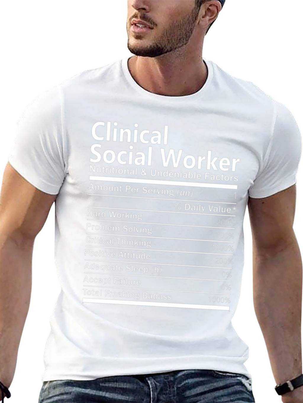 Clinical Social Worker Nutrition Facts Black T-Shirt