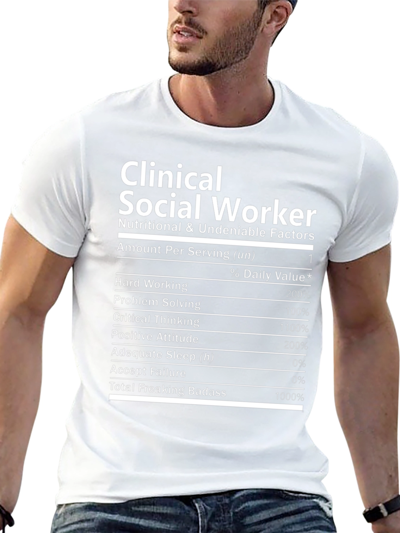 Clinical Social Worker Nutrition Facts Black T-Shirt