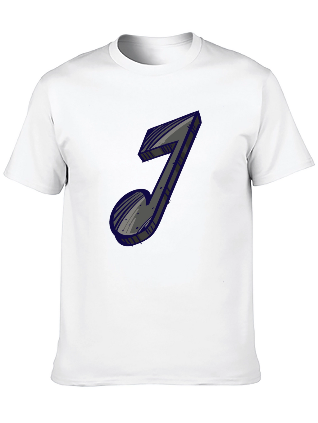 Mens Black Graphic Tee - Music Note Design