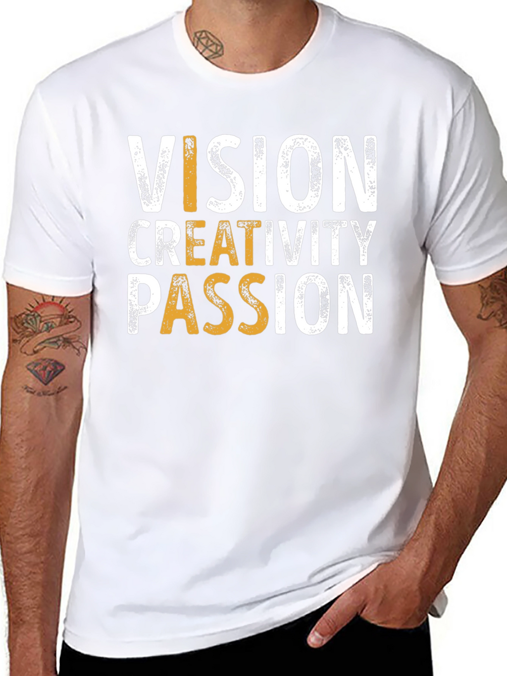 Vision Creativity Passion T-Shirt - Black Graphic Tee