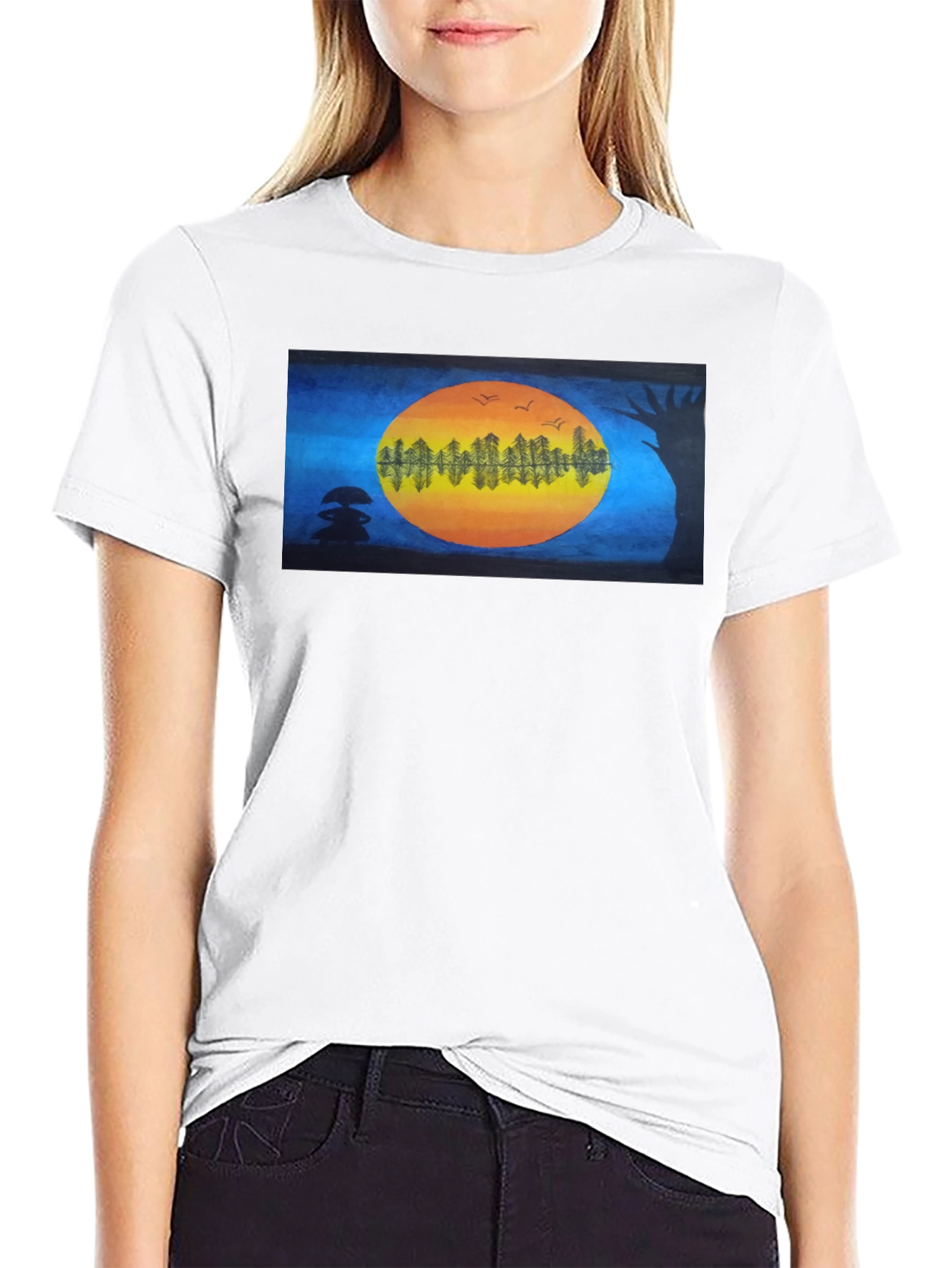 Natures Reflection Black T-Shirt