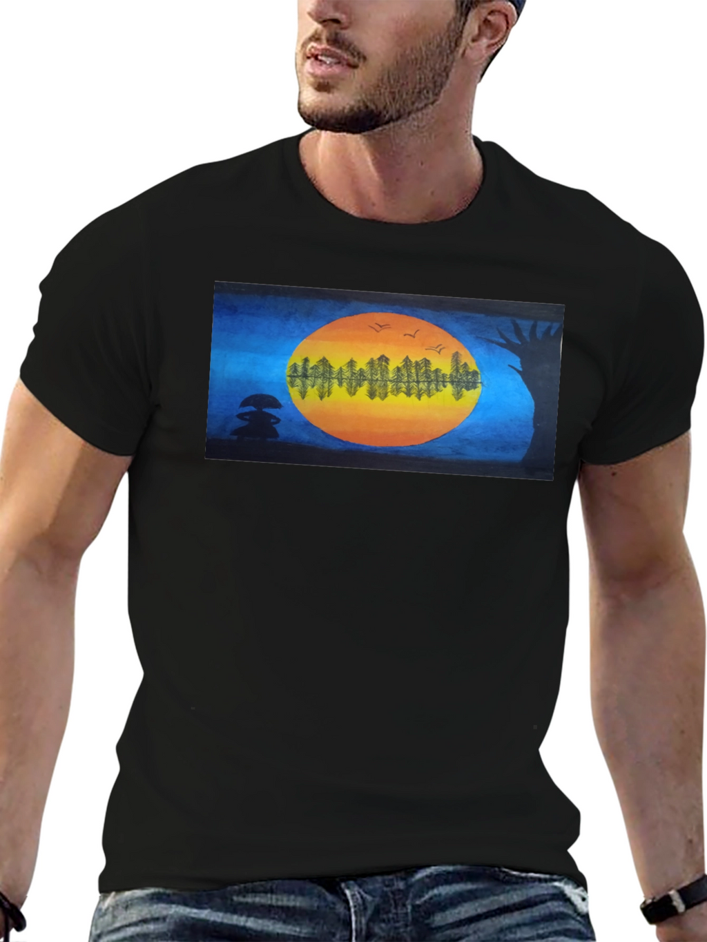 Natures Reflection Black T-Shirt