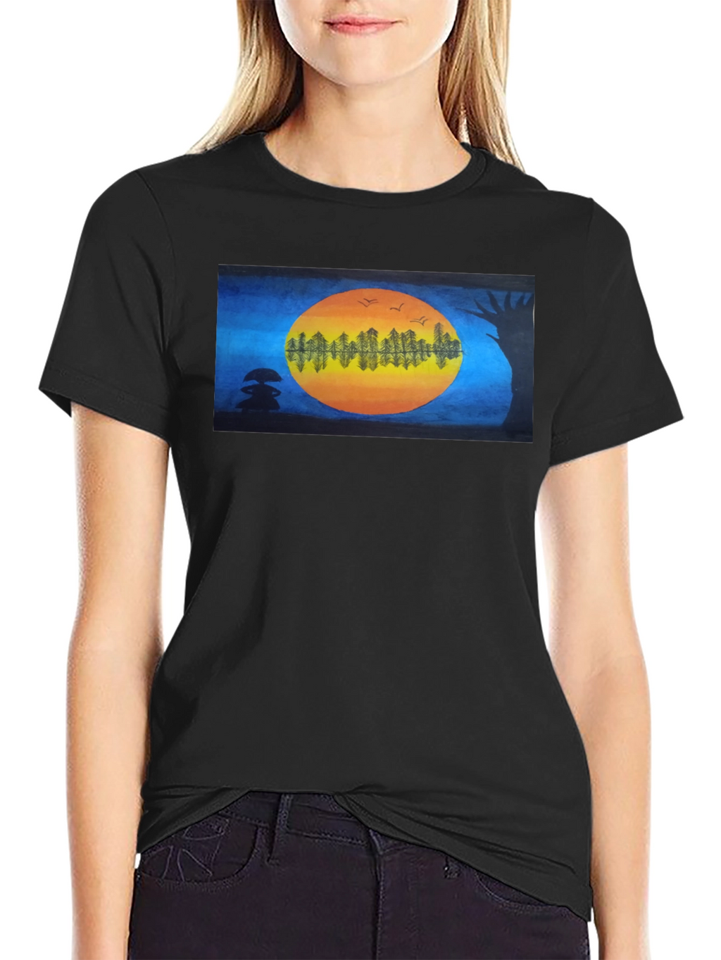 Natures Reflection Black T-Shirt