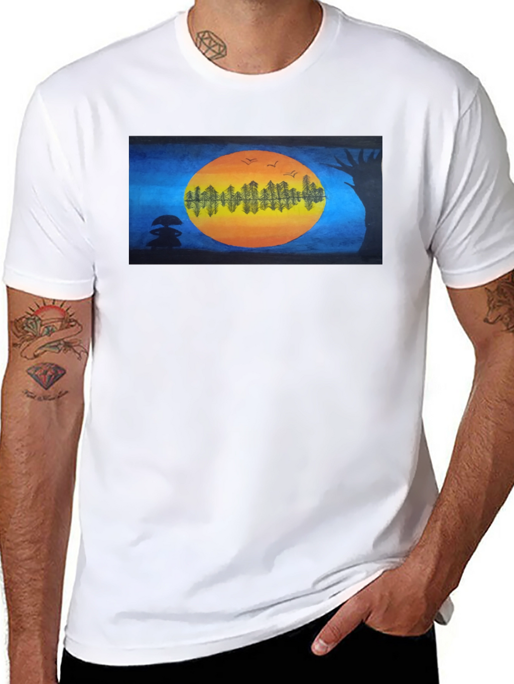Natures Reflection Black T-Shirt