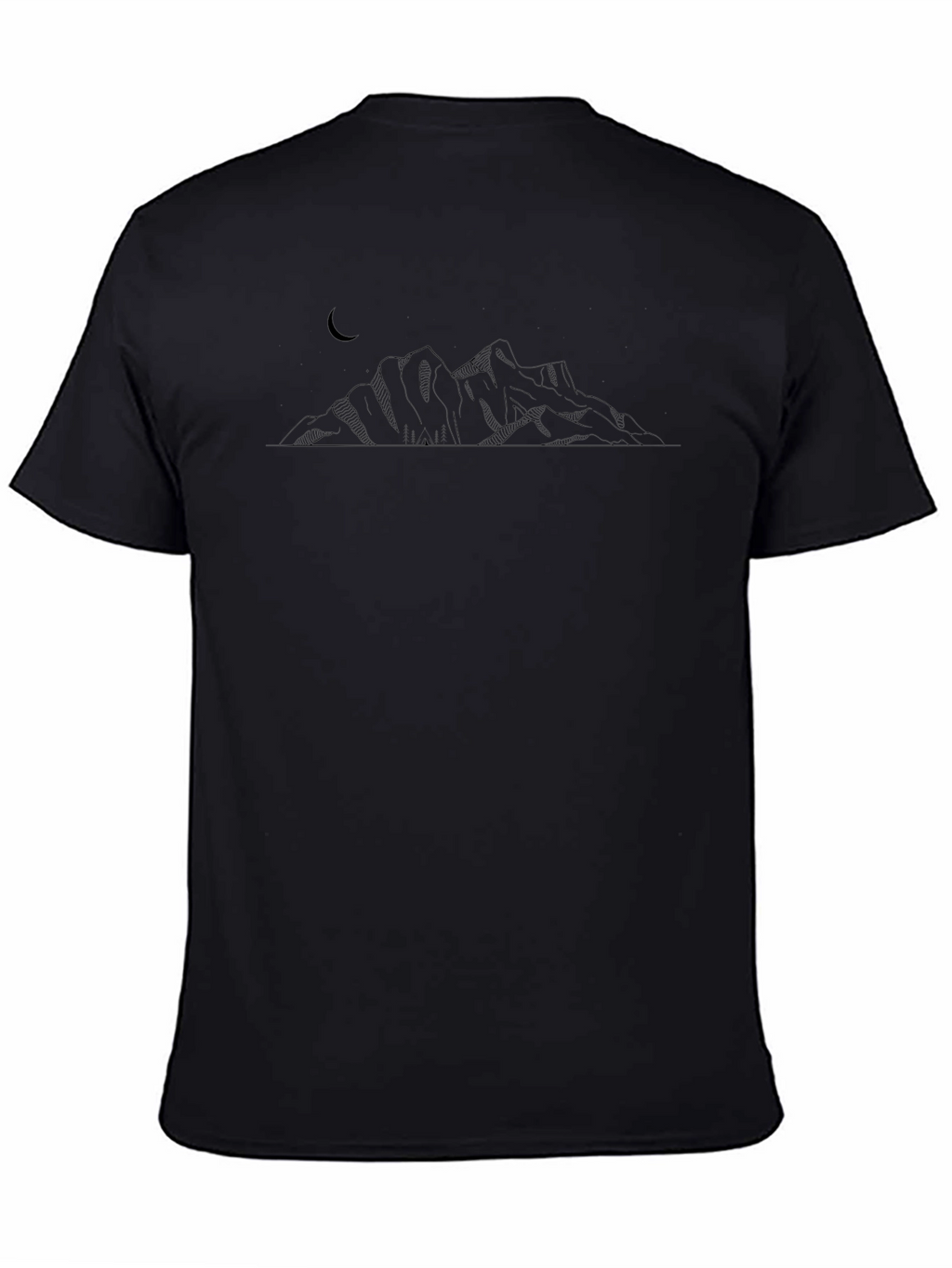 Mountainscape Tee - Minimalist Black T-Shirt