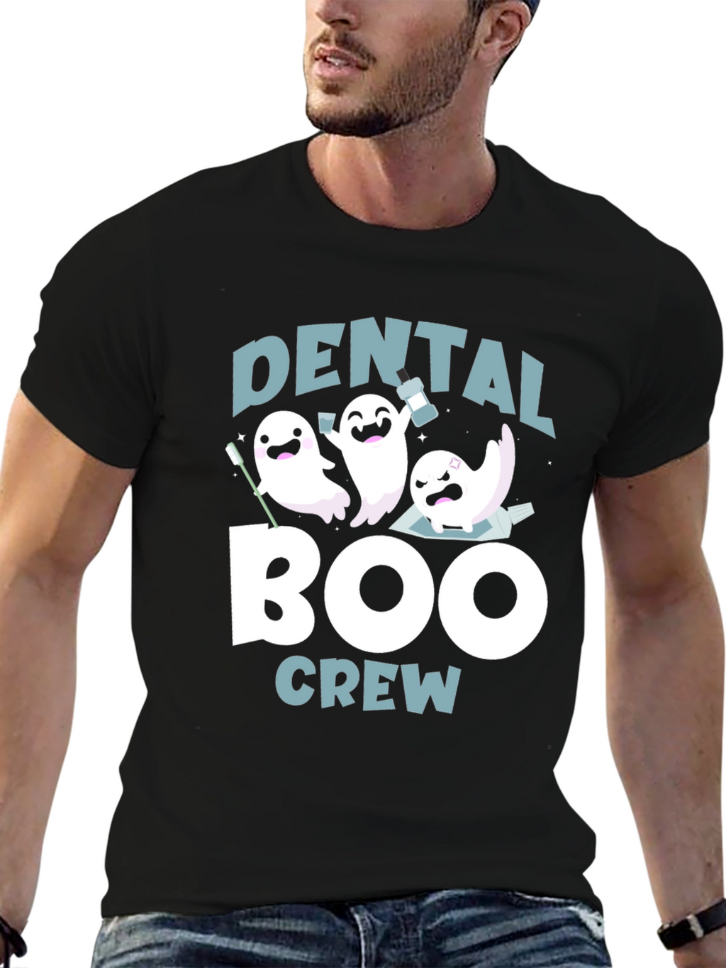 Dental Boo Crew T-Shirt Halloween Dentist Tee