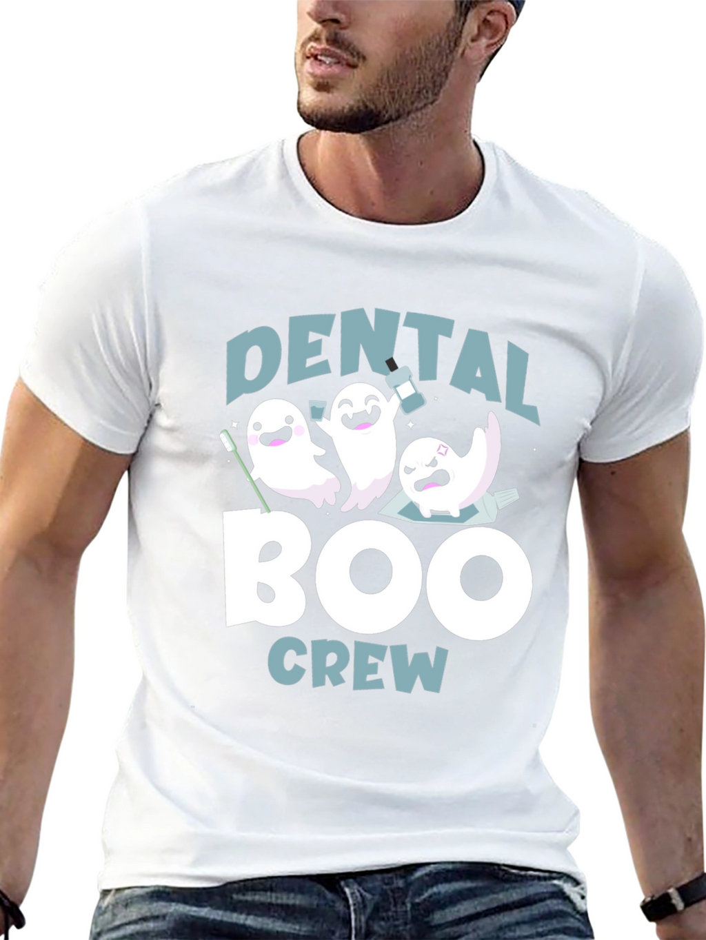 Dental Boo Crew T-Shirt Halloween Dentist Tee