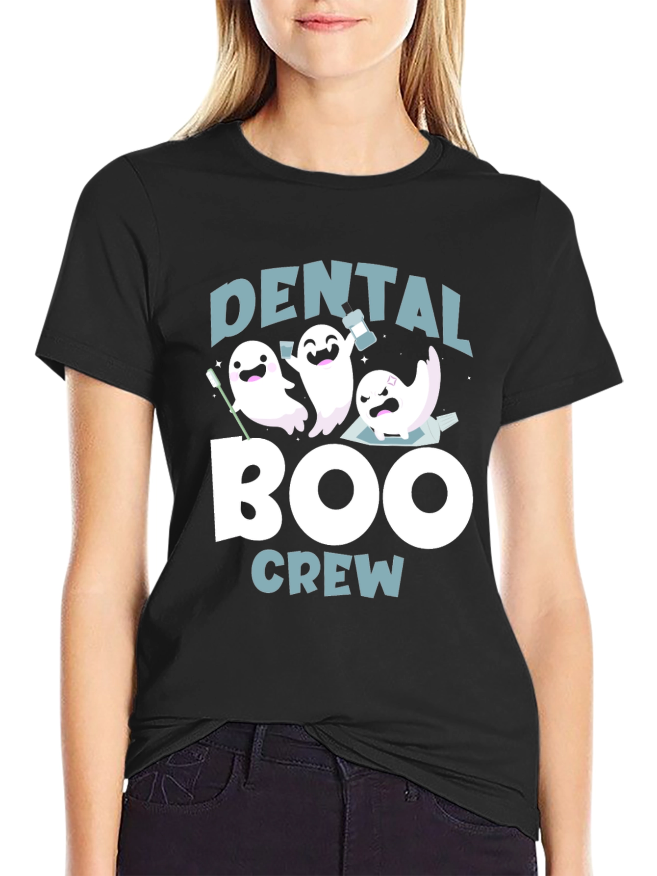 Dental Boo Crew T-Shirt Halloween Dentist Tee