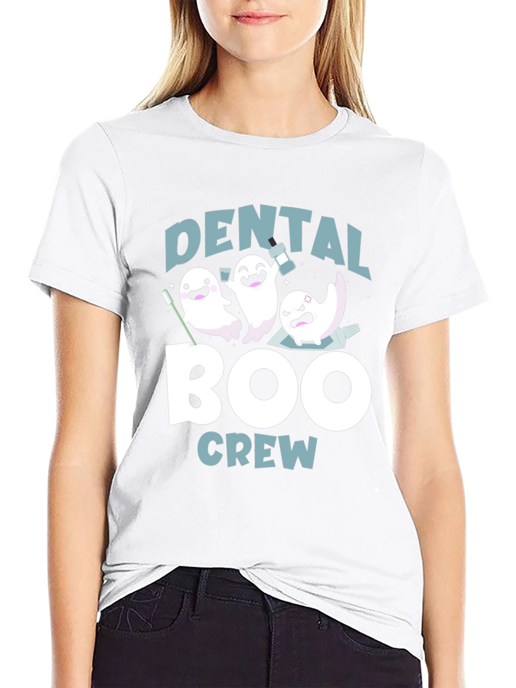 Dental Boo Crew T-Shirt Halloween Dentist Tee