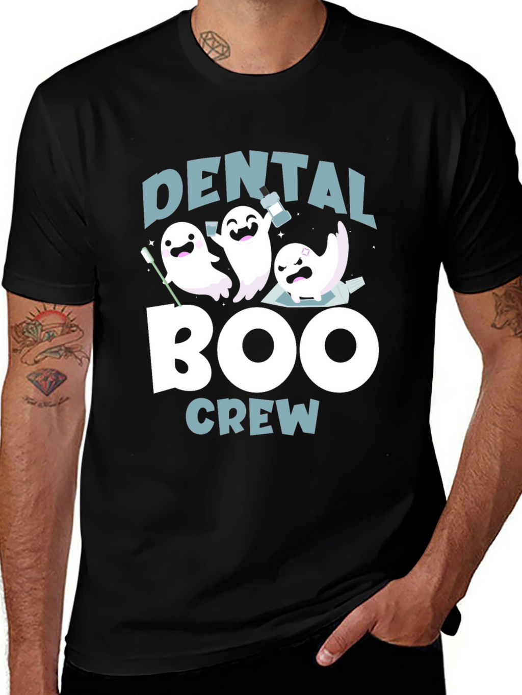 Dental Boo Crew T-Shirt Halloween Dentist Tee