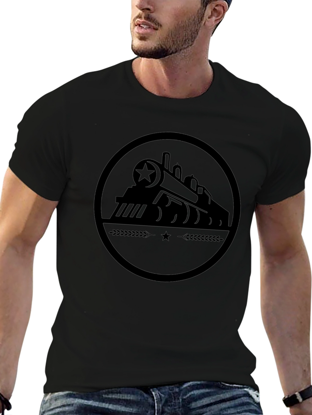 Train Graphic Black T-Shirt