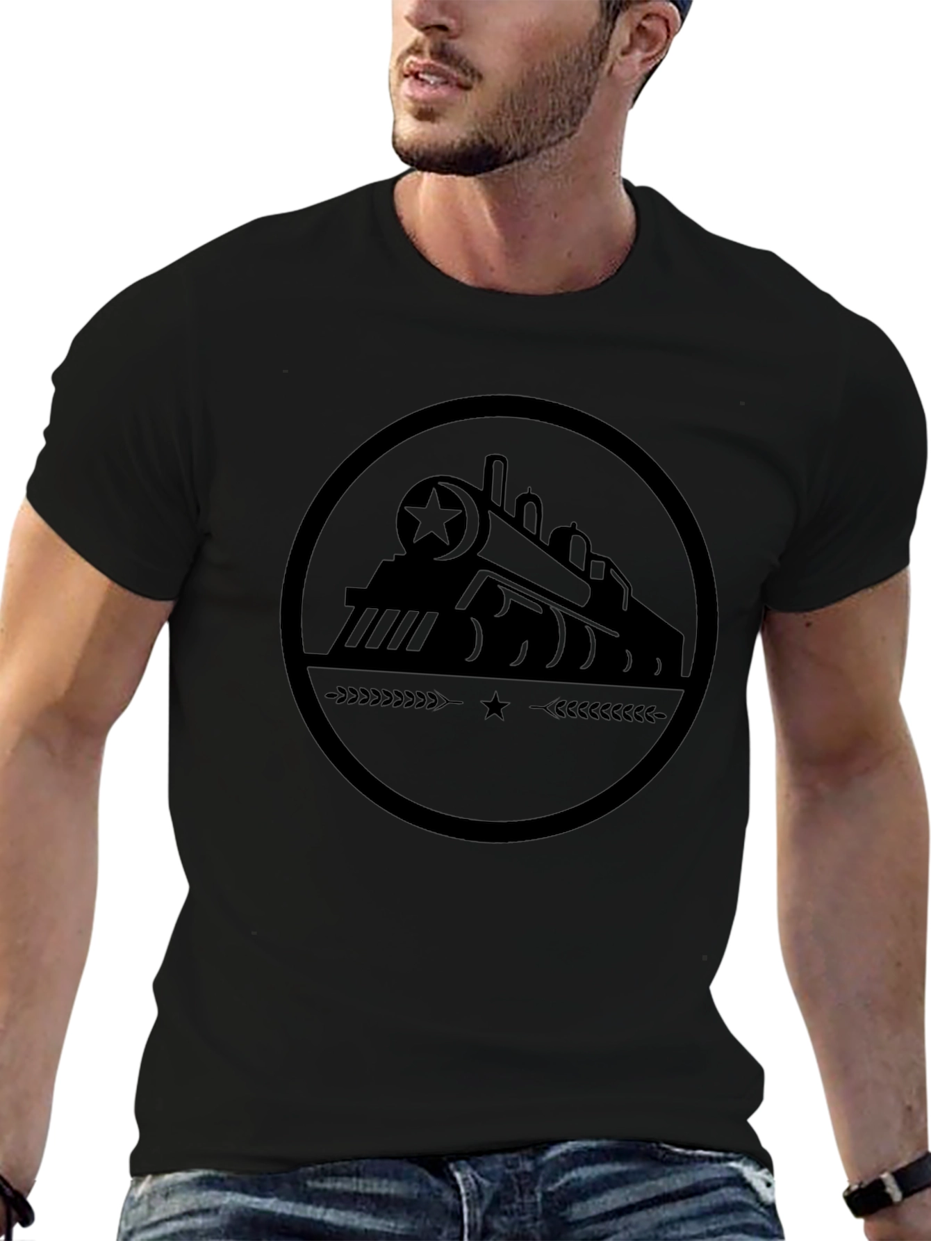 Train Graphic Black T-Shirt