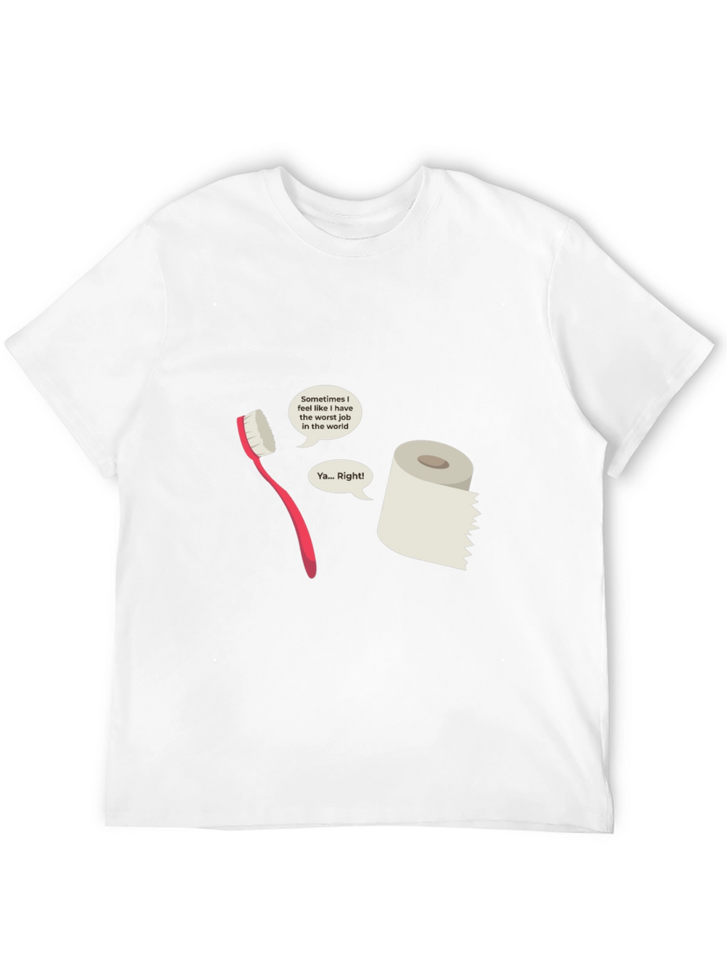 Humorous Toothbrush vs Toilet Paper T-Shirt