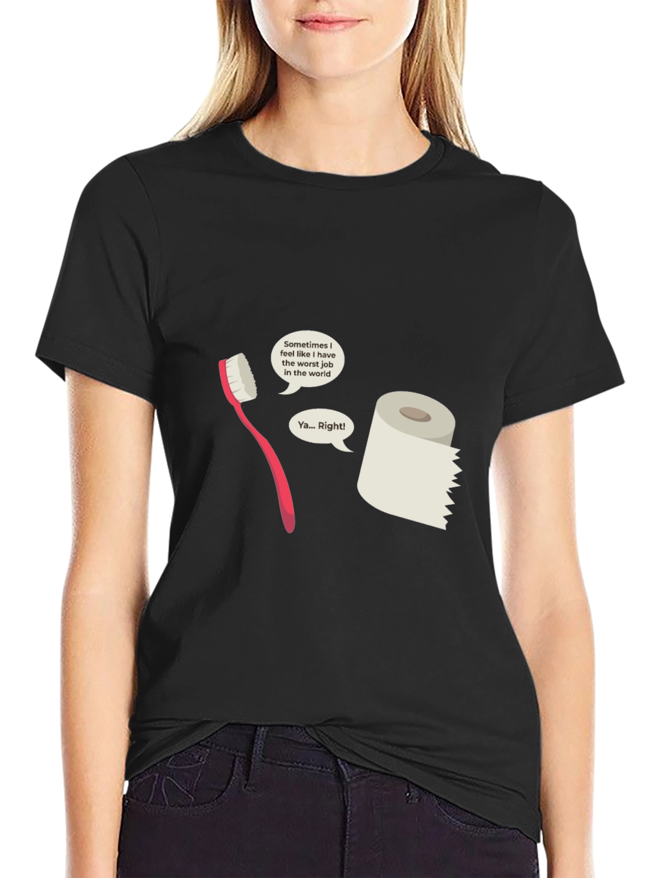 Humorous Toothbrush vs Toilet Paper T-Shirt