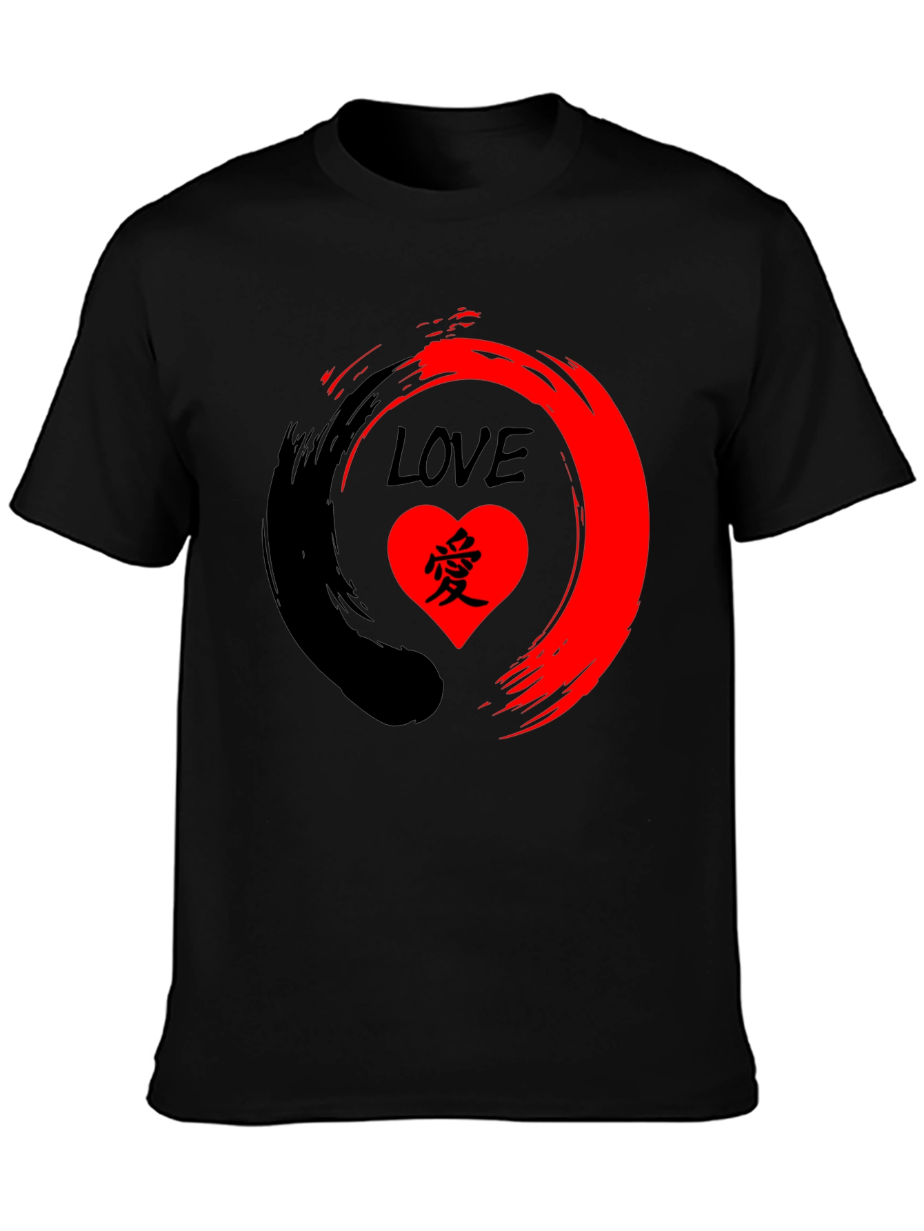 Love in Zen Circle Graphic Tee - Stylish Black T-Shirt