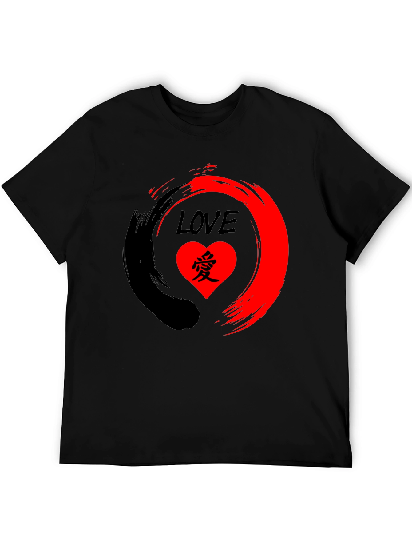 Love in Zen Circle Graphic Tee - Stylish Black T-Shirt