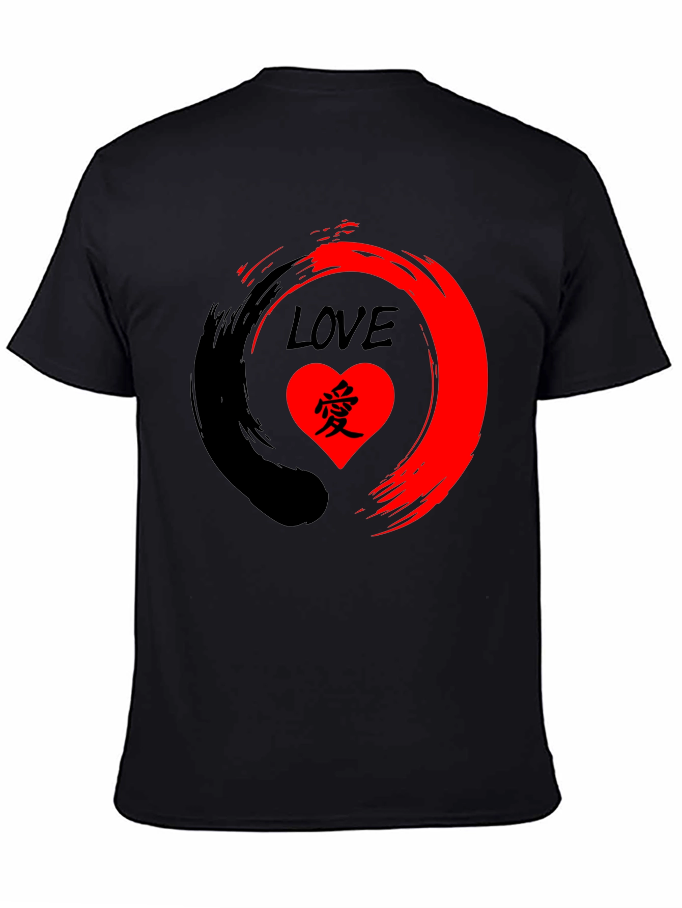 Love in Zen Circle Graphic Tee - Stylish Black T-Shirt