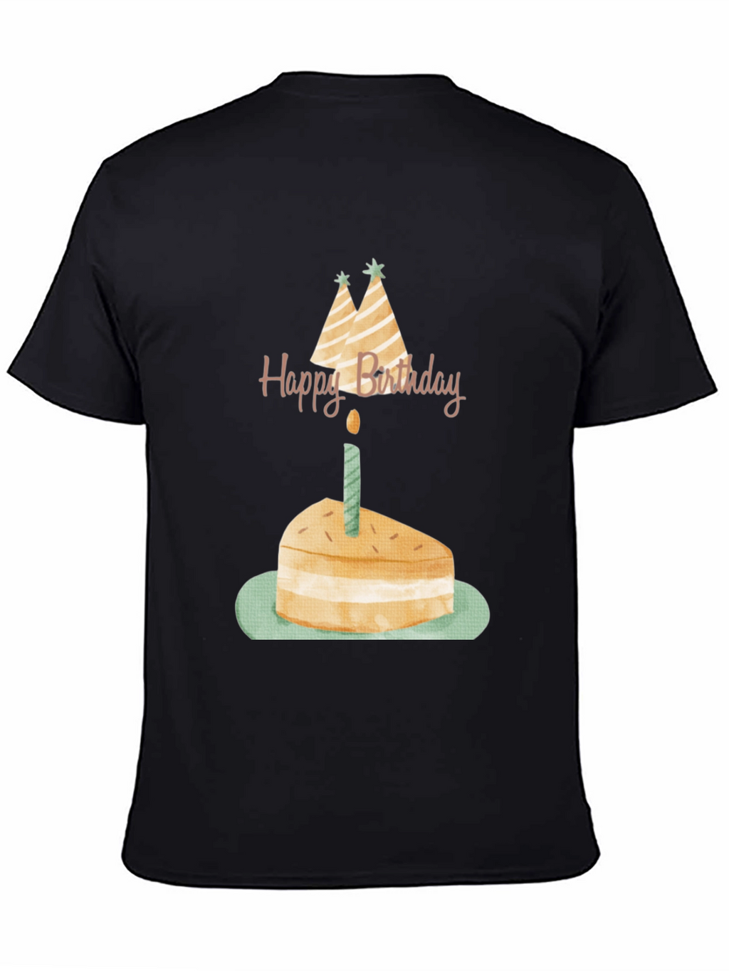 Birthday Cake Graphic Tee - Unisex Black T-Shirt