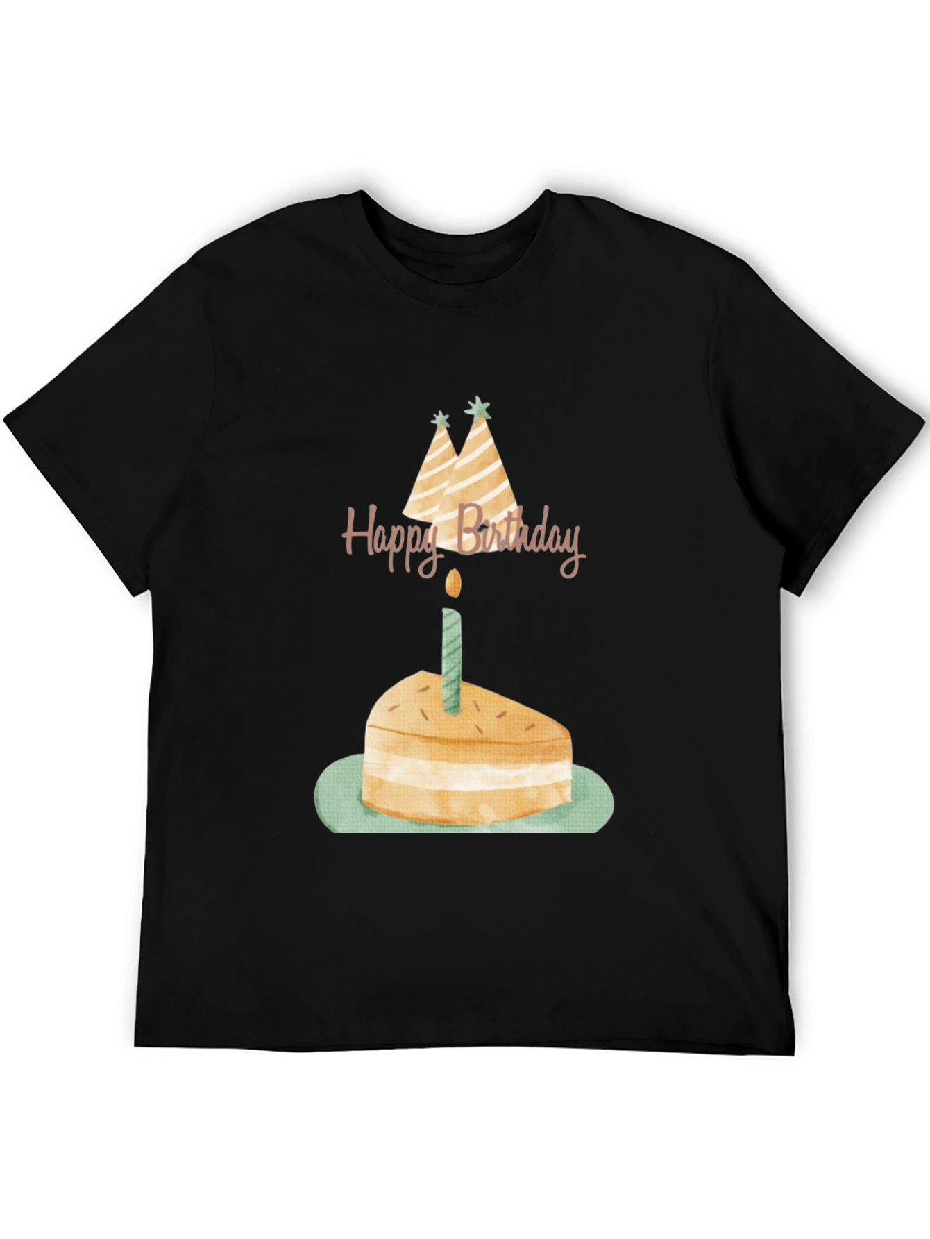 Birthday Cake Graphic Tee - Unisex Black T-Shirt