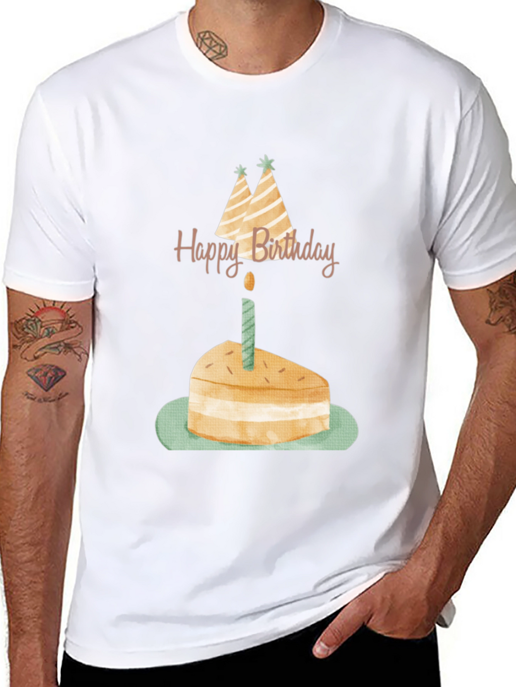 Birthday Cake Graphic Tee - Unisex Black T-Shirt
