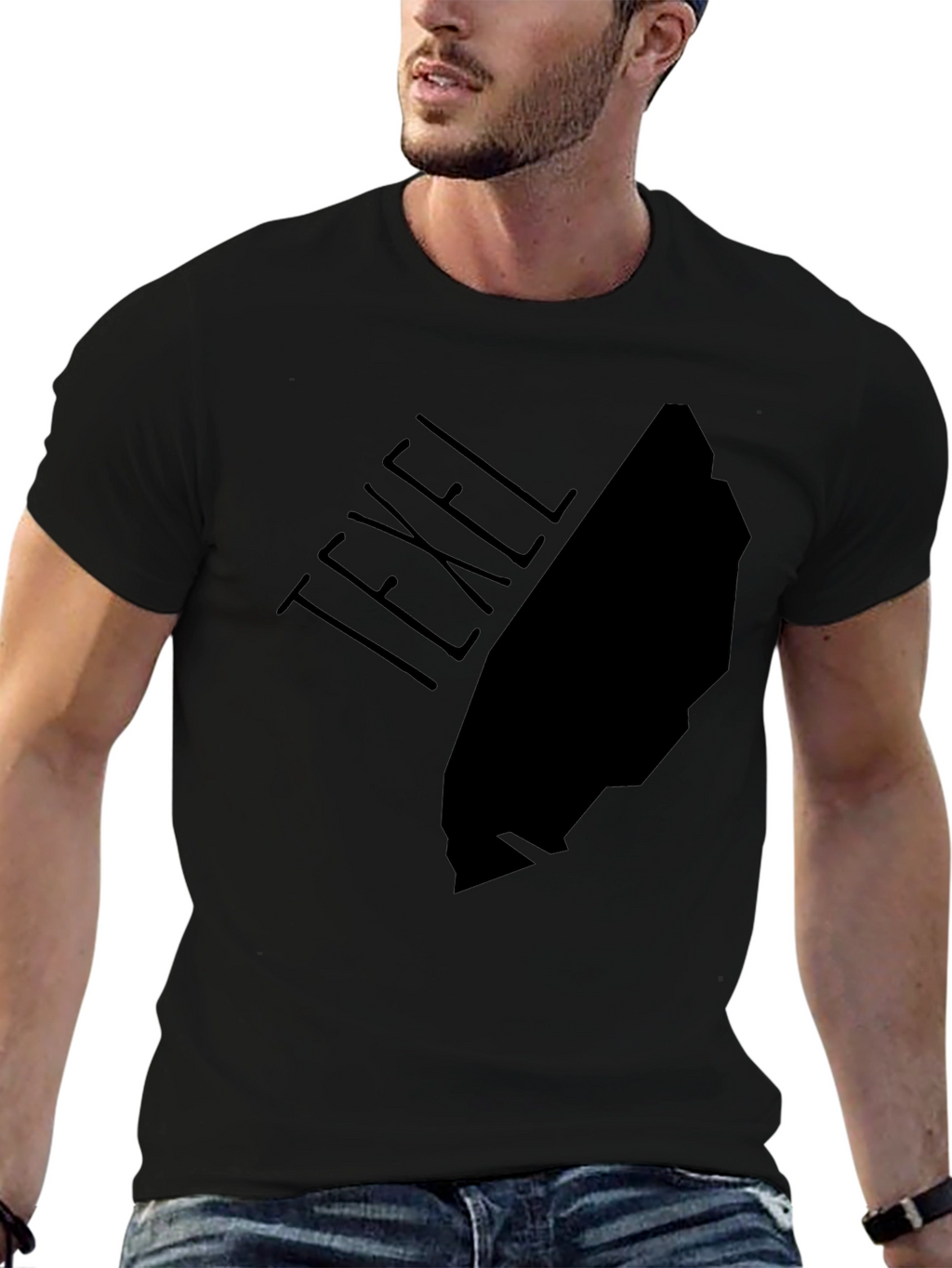Texel Island Graphic Tee - Black Cotton T-Shirt