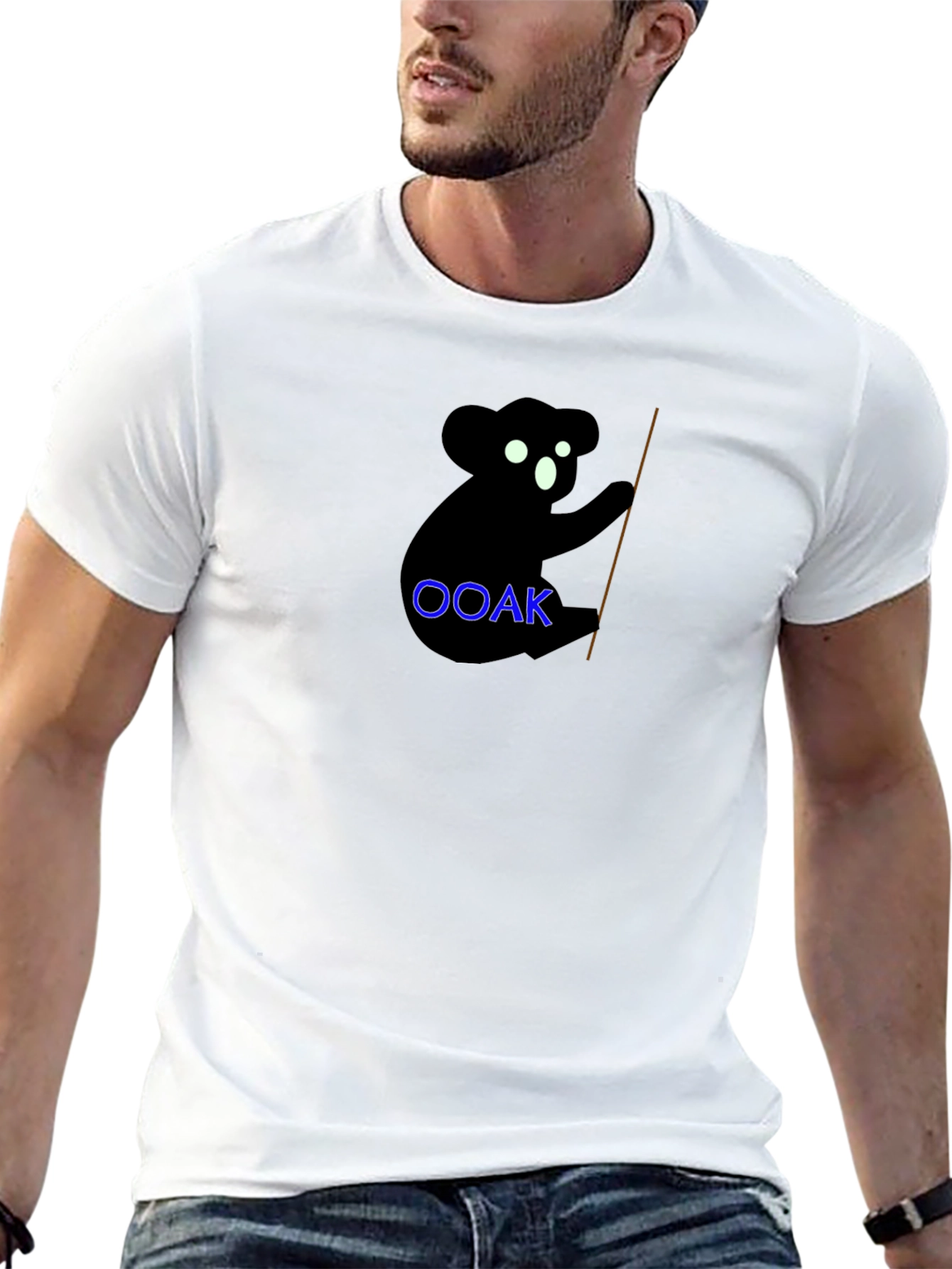 Koala OOAK Black Graphic Tee - Unique & Stylish