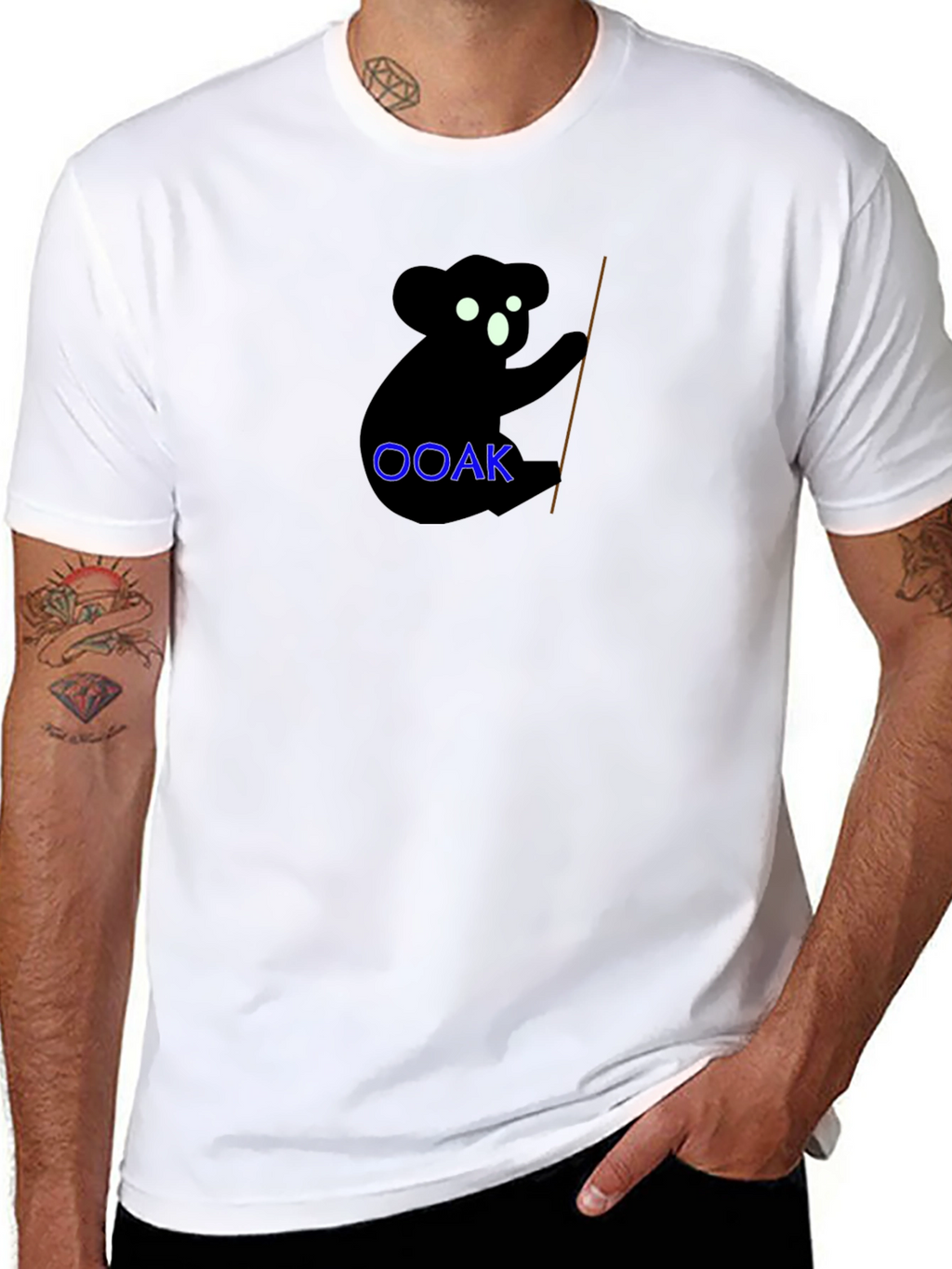 Koala OOAK Black Graphic Tee - Unique & Stylish