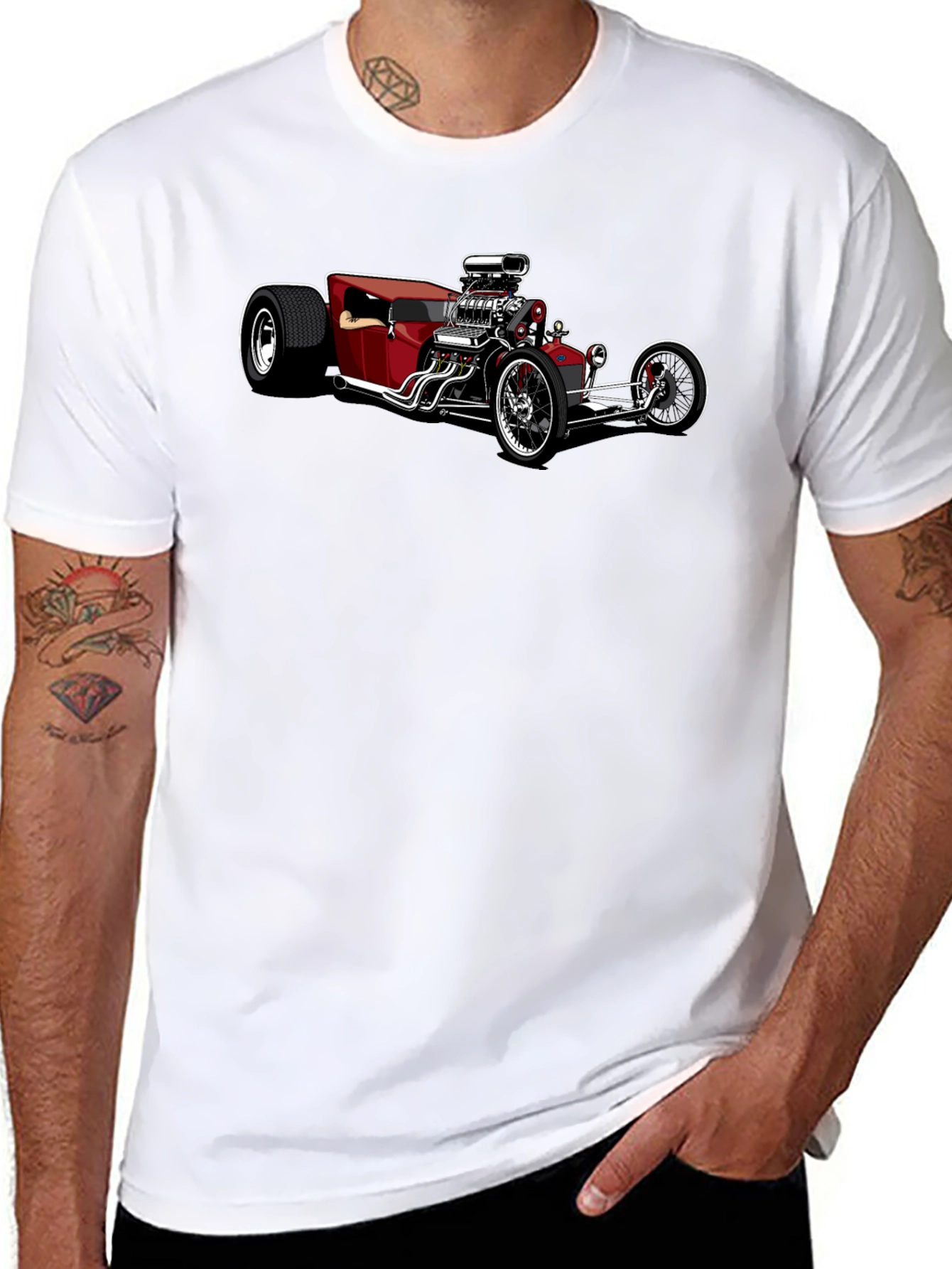 Hot Rod Car Graphic Black T-Shirt