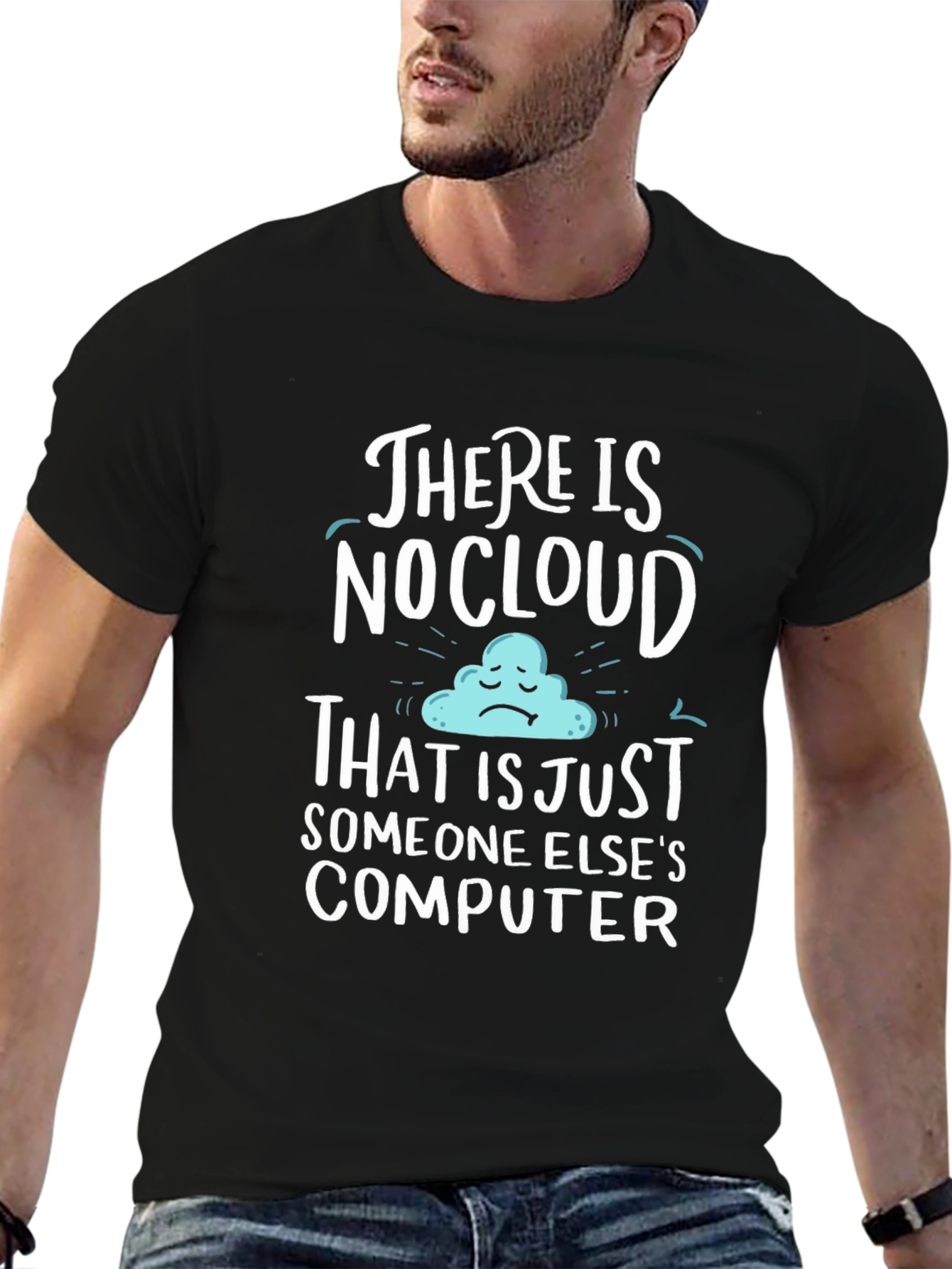 Humorous No Cloud Graphic Tee