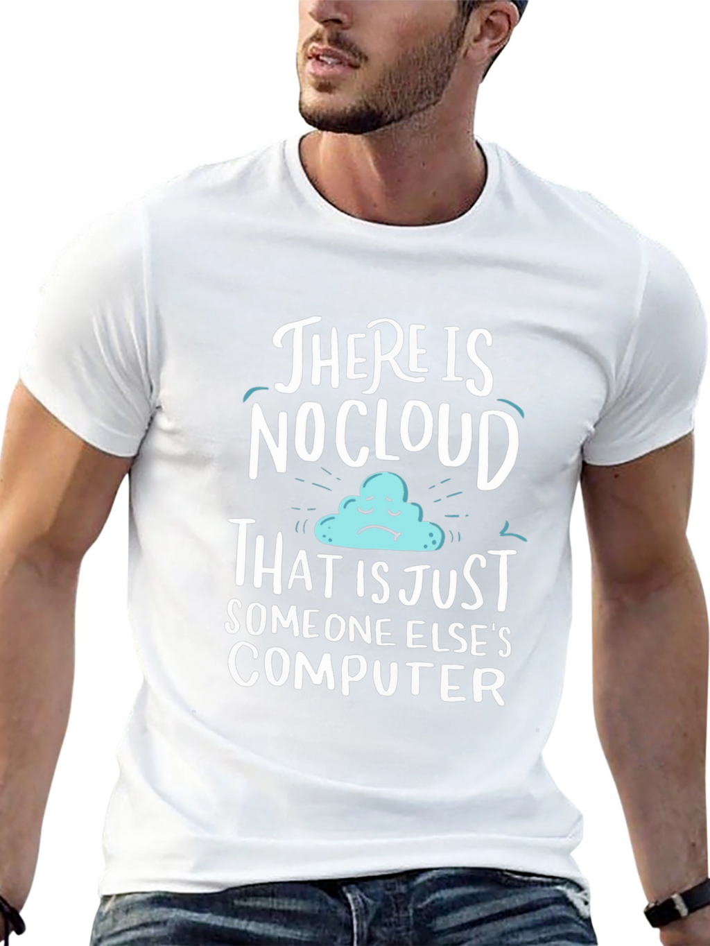 Humorous No Cloud Graphic Tee